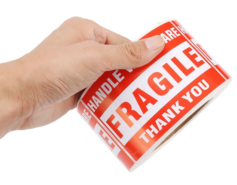FungLam [1 Roll, 500 Labels] 3" x 5" Fragile Stickers Handle with Care Warning Packing/Shipping Labels - Permanent Adhesive - Image 3